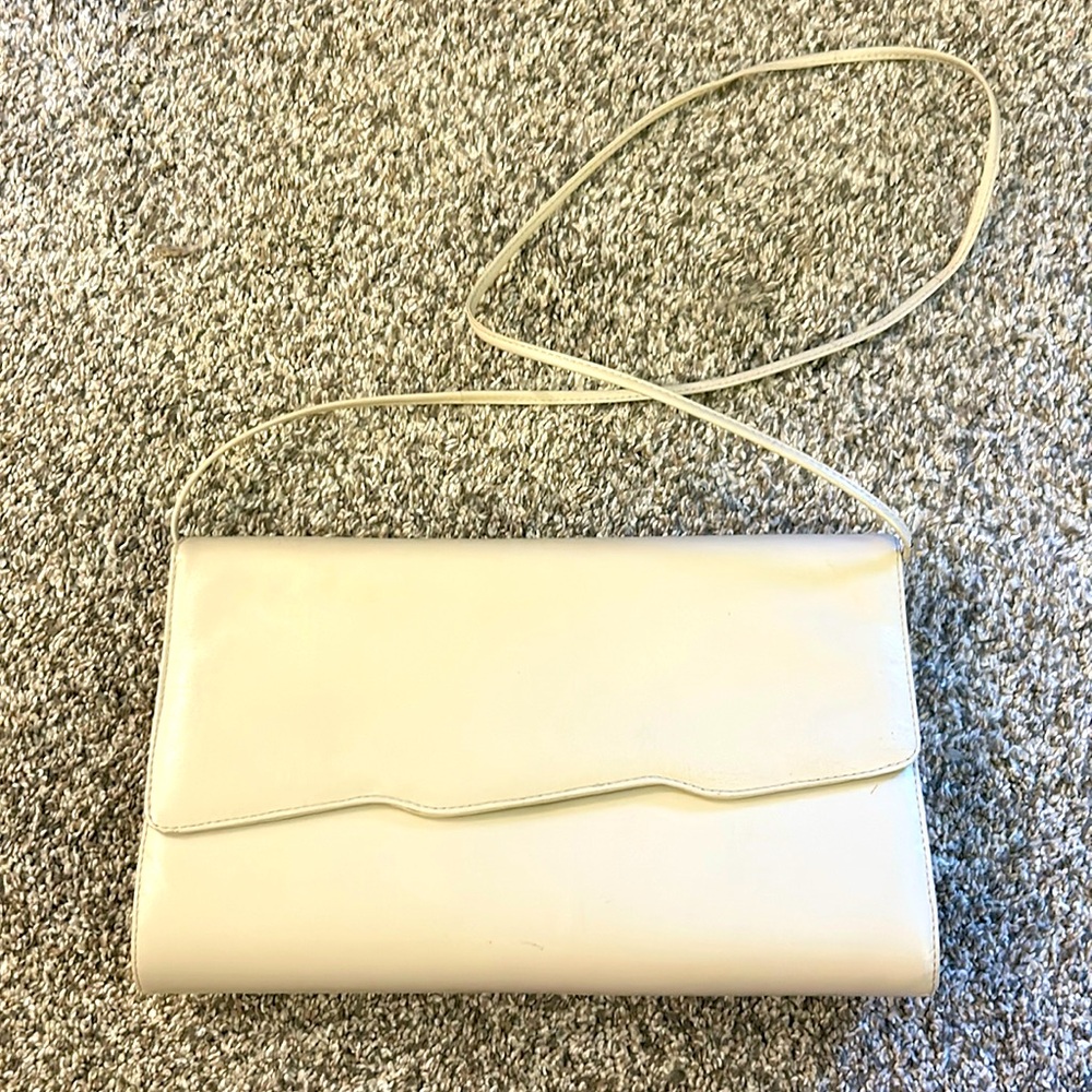 Vintage 80s Musa Leather cream-colored clutch Purse